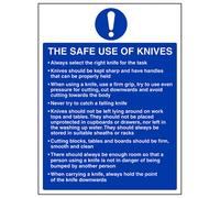 V Safety The Safe Use Of Sharps Catering Sign - Rigid Plastic - 300X400mm (X3)