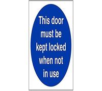 V Safety This Door To Be Kept Locked When Not In Use Sign - 200mm x 200mm - Self Adhesive Vinyl