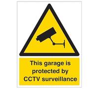 V Safety This Garage Is Protected By CCTV - Portrait 150 x 200 mm - Glow In The Dark Self Adhesive Vinyl Safety Sign