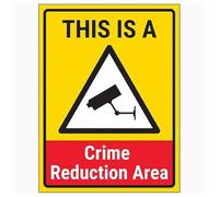 V Safety This Is A Crime Reduction Area 200 x 300 mm - 3mm Brushed Aluminium Composite Safety Sign