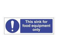 V Safety This Sink For Equipment Wash Only - Landscape 300 x 100 mm - 2mm Rigid Plastic Safety Sign
