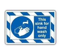 V Safety This Sink For Hand Wash Only - ExtraViz 350 x 250 mm - 1mm Rigid Plastic Safety Sign