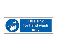 V Safety This Sink For Hand Wash Only Sign - 300mm x 100mm - Self Adhesive Vinyl