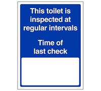 V Safety This Toilet Is Inspected 200 x 300mm - 2mm Rigid Plastic Safety Sign
