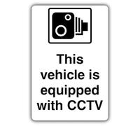 V Safety This Vehicle Is Equipped With CCTV Safety Sign - 150 x 200 mm - Glow In The Dark Self Adhesive Vinyl