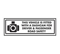 V Safety This Vehicle Is Fitted with A Dashcam For Drivers Safety Sign - 300mm x 100mm - Window Sticker