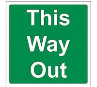V Safety This Way Out Door Sign - 150mm x 150mm - 1mm Rigid Plastic