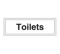 V Safety Toilets Door Sign - 300mm x 100mm - 1mm Rigid Plastic