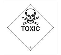 V Safety Toxic Diamond 100 x 100 mm - Glow In The Dark 1mm Rigid Plastic Safety Sign