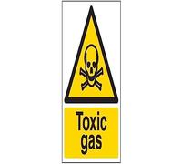 V Safety Toxic Gas Warning Sign - 150mm x 200mm - Self Adhesive Vinyl