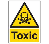V Safety Toxic Warning Sign - 150mm x 200mm - Self Adhesive Vinyl