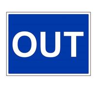 V Safety Traffic Information "Out" Sign - 400mm x 300mm - 1mm Rigid Plastic