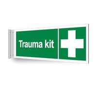 V Safety Trauma Kit - Corridor Sign 450 x 150 mm - 3mm Indoor Palboard Safety Sign