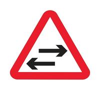 V Safety Two Way Traffic Crosses 600 x 600 mm - 3mm Reflective Aluminium Composite Safety Sign
