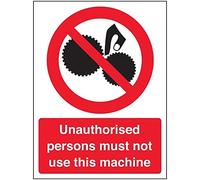 V Safety Unauthorised persons not to use this machine-200x300mm-Magnetic Safety Sign