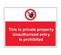 V Safety Unauthorised Persons Prohibited 300 x 200 mm - 2mm Super-Tough Rigid Plastic Safety Sign