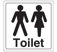 V Safety Unisex Toilet 150 x 150 mm - Glow In The Dark Self Adhesive Vinyl Safety Sign