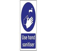 V Safety Use Hand Sanitiser Sign - 100mm x 150mm - 1mm Rigid Plastic