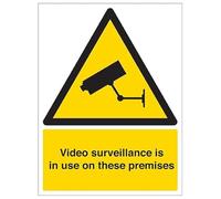 V Safety Video Surveillance In Use On These Premises 150 x 200 mm - Glow In The Dark Self Adhesive Vinyl Safety Sign
