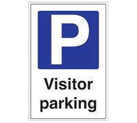 V Safety Visitor Parking - 600x800mm 3mm Aluminium Composite With Fixing Channel Safety Sign