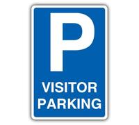 V Safety Visitor Parking - Mandatory Blue Parking - Blue Safety Sign - 200 x 300 mm - RA2 Reflective 3mm Aluminium Composite