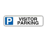 V Safety Visitor Parking - Mandatory Blue Parking - Kerb Sign Safety Sign - 400 x 100 mm - 2mm Rigid Plastic