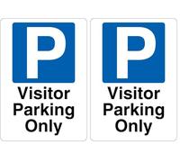 V Safety Visitor Parking Only 210 x 297 mm (A4) - 3mm Reflective Aluminium Composite Safety Sign (Pack of 2)