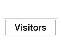 V Safety Visitors 300 x 100 mm - Glow In The Dark Self Adhesive Vinyl Safety Sign