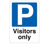 V Safety Visitors Only - Mandatory Blue Parking 210 x 297 mm (A4) - 3mm Aluminium Composite Safety Sign