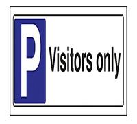 V Safety Visitors Only Parking Sign - 300mm x 100mm - Self Adhesive Vinyl