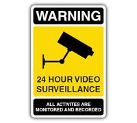 V Safety Warning 24Hr Video Surveillance All Activities Monitored And Recorded Safety Sign - 400 x 600 mm - Self Adhesive Vinyl