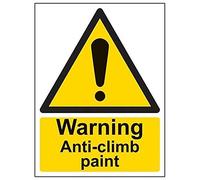 V Safety Warning Anti-Climb Paint Sign - 150mm x 200mm - 1mm Rigid Plastic