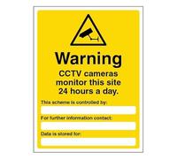 V Safety Warning CCTV Cameras Monitor This Site - Portrait 150 x 200 mm - Self Adhesive Vinyl Safety Sign
