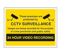 V Safety Warning Closed Circuit Television - Large Landscape 400 x 300 mm - 3mm Aluminium Composite Safety Sign