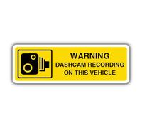 V Safety Warning Dashcam Recording On This Vehicle Safety Sign - 300 x 100 mm - Face Adhesive Window Sticker