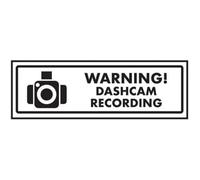 V Safety Warning! Dashcam Recording Sign - 300mm x 100mm - Window Sticker