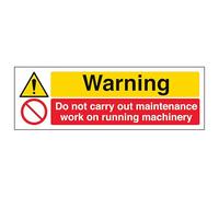 V Safety Warning Do Not Carry Out Maintenance Work - Landscape 300 x 100 mm - Glow In The Dark Self Adhesive Vinyl Safety Sign