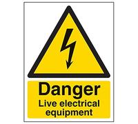 V Safety Warning Electrical- Danger, Live Electrical Equipment - 200 X 300mm