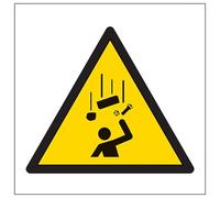V Safety Warning Falling Objects Symbol 100 x 100 mm - 3mm Aluminium Composite Safety Sign