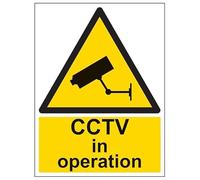 V Safety Warning General - Cctv In Operation - 300 X 400MM Safety Sign With Snap Frame