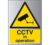 V Safety Warning General-CCTV In Operation Sign - 200mm x 300mm - 1.6mm Alu Rigid Plastic