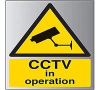 V Safety Warning General-CCTV In Operation Sign - 200mm x 300mm - 3mm Brushed Alu Comp