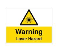 V Safety Warning Laser Hazard - Large Landscape 400 x 300 mm - 2mm Rigid Plastic Safety Sign