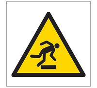 V Safety Warning Trip Hazard Symbol 100 x 100 mm - 3mm Brushed Aluminium Composite Safety Sign
