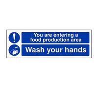 V Safety Wash Your Hands Sign - 300mm x 100mm - 1mm Rigid Plastic