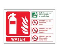V Safety Water Fire Extinguisher - Landscape 200 x 150 mm - 3mm Aluminium Composite Safety Sign