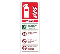 V Safety Water Id Fire Extinguisher Sign - Portrait - 100mm x 280mm - 2mm Rigid Plastic