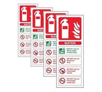 V Safety Water Id Fire Extinguisher Sign - Portrait - 100mm x 280mm - 2mm Rigid Plastic (Pack of 4)