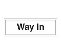 V Safety Way In 300 x 100 mm - Glow In The Dark 1mm Rigid Plastic Safety Sign