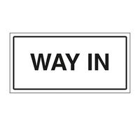 V Safety Way In 300 x 150 mm - Glow In The Dark Self Adhesive Vinyl Safety Sign